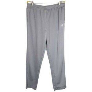 SB Tech Pants Mens L Gray Knit Elastic Waist Drawstring Straight Leg Athleisure